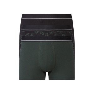 LIVERGY® Pánské boxerky s BIO bavlnou, 3 kusy (4/S, tmavě zelená / černá )