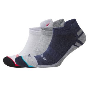 CRIVIT Pánské nízké ponožky, 3 páry (41/42, červená / modrá / šedá pruhy)