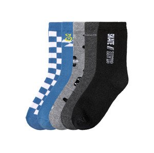 pepperts!® Chlapecké ponožky s BIO bavlnou, 5 párů  (35/38, šedá / tmavě šedá / modrá / černá)