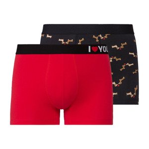 LIVERGY® Pánské boxerky, 2 kusy (5/M, černá/červená)