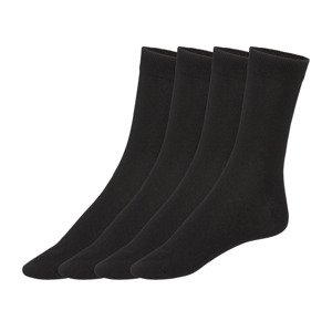 LIVERGY® Pánské ponožky s BIO bavlnou, 4 páry (39/42, černá)