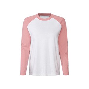 esmara® Dámské triko s dlouhými rukávy (M (40/42), růžová/bílá)