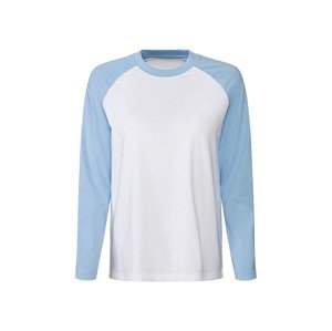 esmara® Dámské triko s dlouhými rukávy (XS (32/34), modrá/bílá)