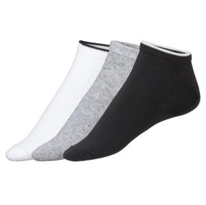 LIVERGY® Pánské nízké ponožky, 3 páry (39/42, bílá / navy modrá / šedá)