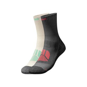 CRIVIT Dámské trekingové ponožky, 2 páry (37/38, béžová/šedá)
