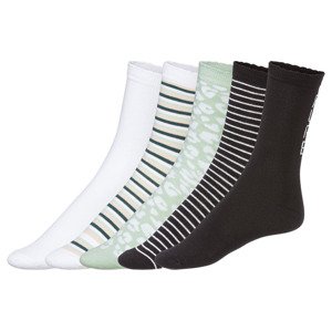 esmara® Dámské ponožky s BIO bavlnou, 5 párů  (35/38, mintová/bílá/béžová/hnědá/černá)