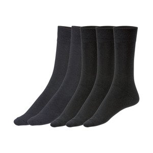 LIVERGY® Pánské ponožky s BIO bavlnou, 5 párů (39/42, černá)