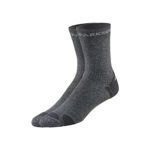 PARKSIDE® Pánské pracovní ponožky, 2 páry (39/42, šedá/černá)
