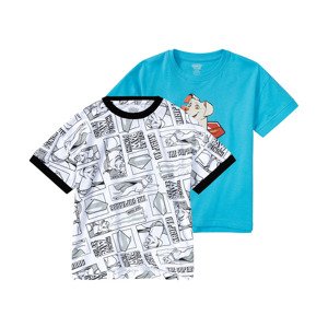 Chlapecké triko, 2 kusy (98/104, bílá / světle modrá Super Pets)
