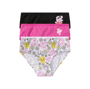 Dívčí kalhotky, 3 kusy (98/104, černá / růžová Prasátko Peppa)