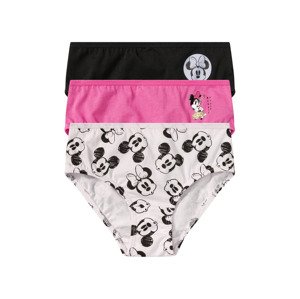 Dívčí kalhotky, 3 kusy (110/116, černá / růžová / lila fialová Minnie Mouse)