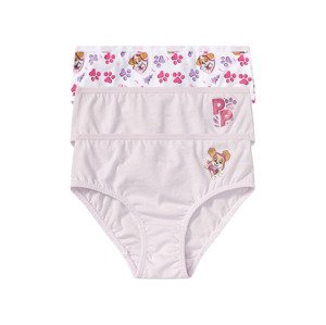 Dívčí kalhotky, 3 kusy (110/116, lila fialová / bílá Tlapková patrola)