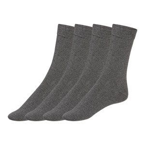 esmara® Dámské ponožky s BIO bavlnou, 4 páry (35/38, tmavě šedá)