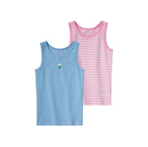 lupilu® Dívčí košilka s BIO bavlnou, 2 kusy (98/104, modrá/růžová/pruhovaná)