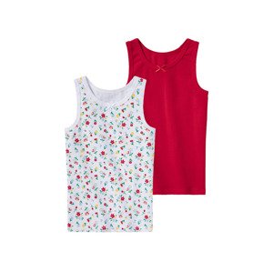 lupilu® Dívčí košilka s BIO bavlnou, 2 kusy (98/104, červená/bílá)
