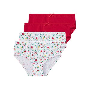 lupilu® Dívčí kalhotky s BIO bavlnou, 4 kusy (98/104, červená/bílá)