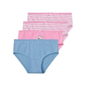 lupilu® Dívčí kalhotky s BIO bavlnou, 4 kusy (98/104, modrá / světle růžová)