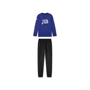 pepperts!® Chlapecké pyžamo s BIO bavlnou (134/140, modrá/černá)