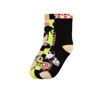 Chlapecké ponožky, 3 páry (23/26, Mickey zelená / černá / béžová)