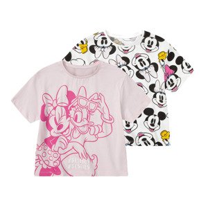 Dívčí triko, 2 kusy (98/104, Minnie lila fialová / bílá vzorovaná )