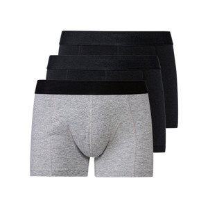 LIVERGY® Pánské boxerky, 3 kusy (4/S, černá/šedá)