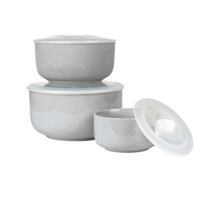 Ernesto® Sada porcelánových misek, 3dílná (šedá)