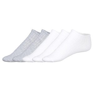esmara® Dámské nízké ponožky s BIO bavlnou, 5 párů (35/38, bílá/šedá)