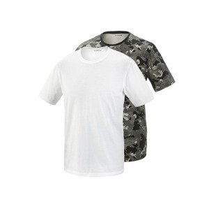 PARKSIDE® Pánské triko, 2 kusy (XL (56/58), bílá/maskovací)