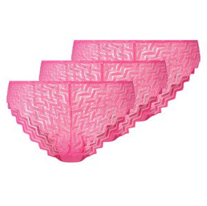 esmara® Dámské krajkové kalhotky, 3 kusy (XS (32/34), růžová)