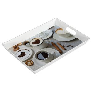 ERNESTO® Podnos, 50 x 35 cm (bílá-kávová)