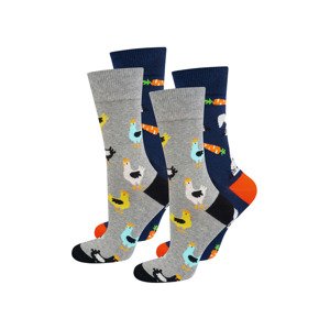 Soxo Dámské / Pánské velikonoční ponožky (41/46, zajíce a slepice)