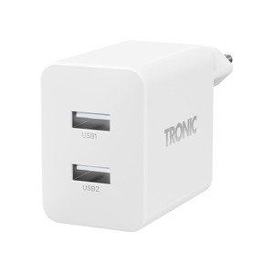 TRONIC® Duální nabíječka USB-A , 30 W (bílá)