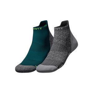 CRIVIT Pánské běžecké ponožky, 2 páry (43/44, tyrkysová/šedá/zelená)