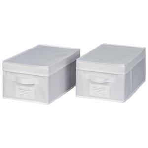 LIVARNO home Úložný box / Organizér do zásuvky (bílá, úložný box s víkem, 2 kusy)