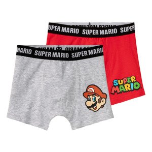 Nintendo Super Mario Chlapecké boxerky, 2 kusy (158/164, šedá/červená)