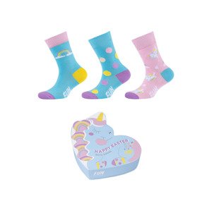 Fun Socks Dětské ponožky, 3 páry (23-28, jednorožec)