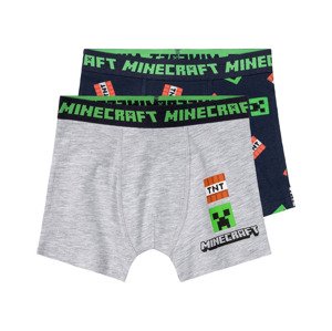 Minecraft Chlapecké boxerky, 2 kusy (122/128, šedá / navy modrá)