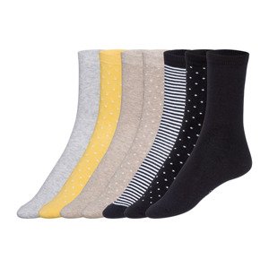 esmara® Dámské ponožky s BIO bavlnou, 7 párů (35/38, bílá / béžová / navy modrá / žlutá)