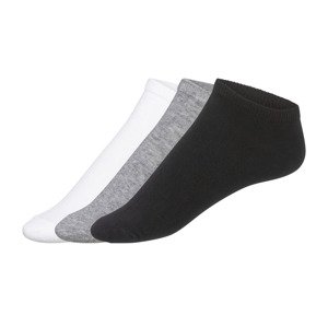 esmara® Dámské nízké ponožky, 3 páry (35/38, bílá/šedá/černá)