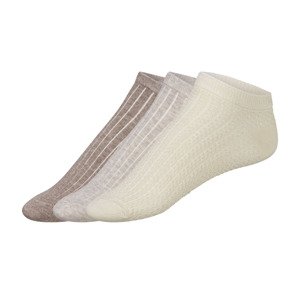 esmara® Dámské nízké ponožky, 3 páry (39/42, béžová / tmavě hnědá)