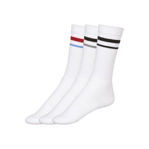 LIVERGY® Pánské tenisové ponožky, 3 páry (39/42, bílá)