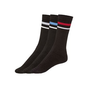 LIVERGY® Pánské tenisové ponožky, 3 páry (39/42, černá)