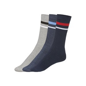 LIVERGY® Pánské tenisové ponožky, 3 páry (39/42, modrá)
