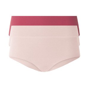 esmara® Dámské bezešvé kalhotky, 3 kusy (XS (32/34), červená / světle růžová)