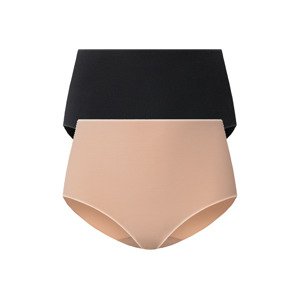 esmara® Dámské bezešvé tvarující kalhotky, 2 kusy (S (36/38), černá/béžová)