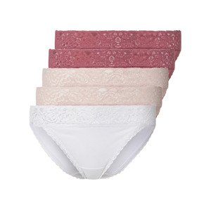 esmara® Dámské krajkové kalhotky, 5 kusů (S (36/38), červená/růžová/bílá)