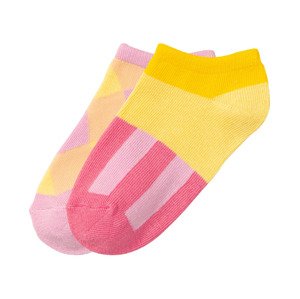 Dětské ponožky, 2 páry (27/30, růžová/žlutá)
