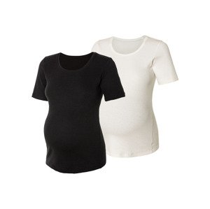 esmara® Dámské těhotenské triko s BIO bavlnou, 2 kusy (XS (32/34), černá/bílá)