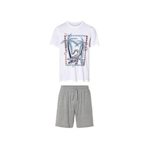 LIVERGY® Pánské pyžamo (XL (56/58), bílá/šedá)