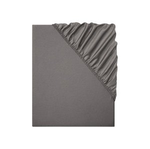 LIVARNO home Saténové napínací prostěradlo, 140-160 x 200 cm (tmavě šedá)